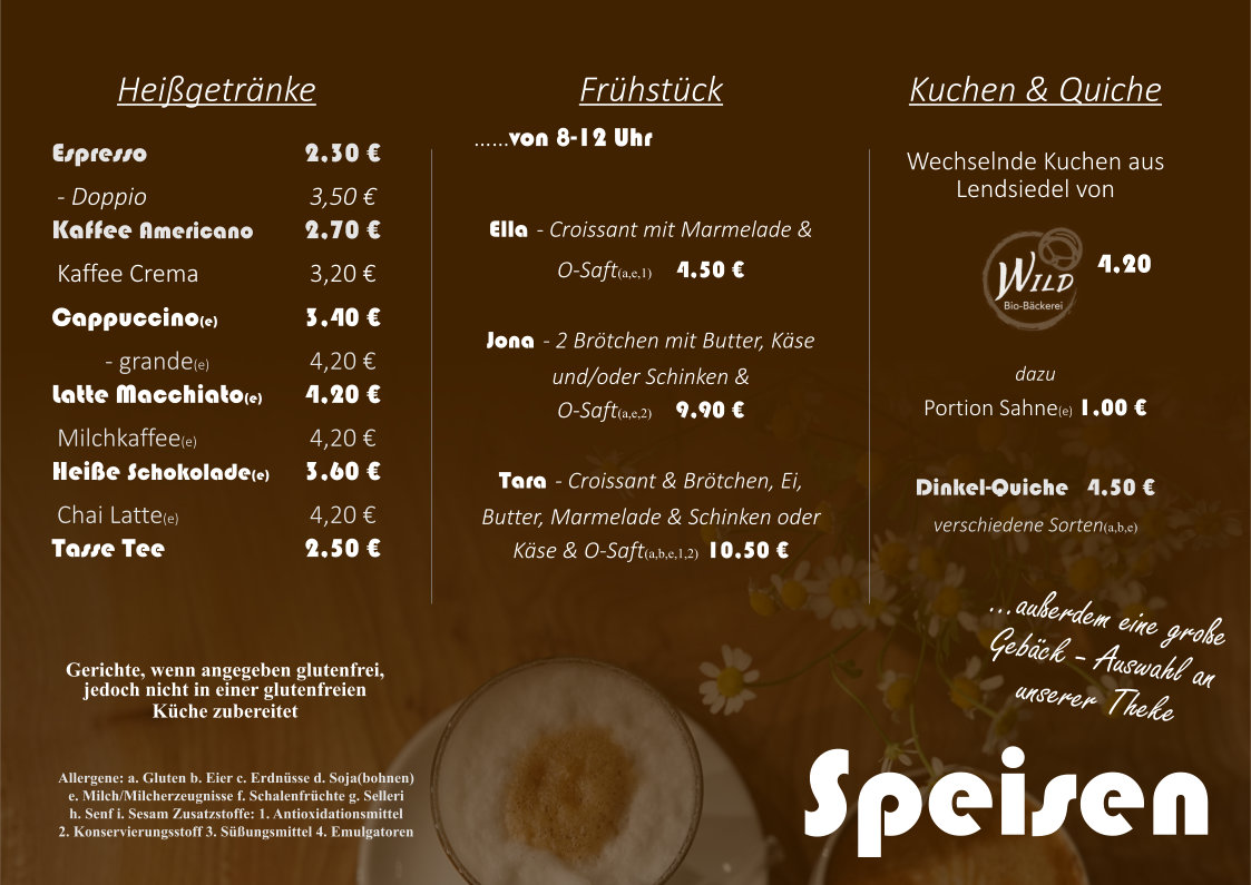 Unsere Speisekarte